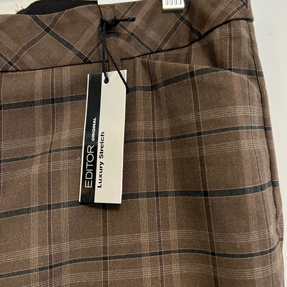 NWT Express size 6 editor luxury stretch plaid pants - Picture 3 of 4